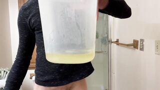 My Kinky Ass Drinking A Gallon Of My Piss And Riding A Dildo. - 2 image