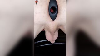 femboy uses butt plug and farts - 12 image