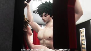 Hero's Workout - Foursome: Midoriya Bakugo Ida Todoroki - My Hero Academia 3D Animation Parody - 4 image