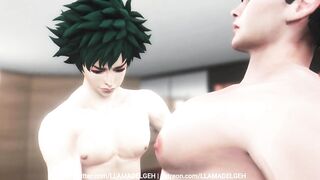 Hero's Workout - Foursome: Midoriya Bakugo Ida Todoroki - My Hero Academia 3D Animation Parody - 5 image