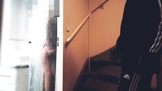 straight roommate caught secretly jerk off while hot guy fuck himself under shower - 2 image