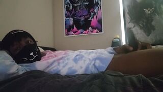 Black twink cums after class - 5 image