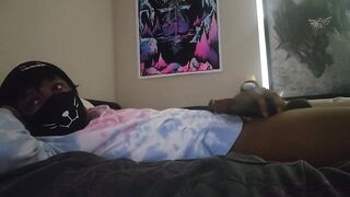 Black twink cums after class - 6 image
