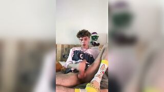 cute skater boy jerking in his bedroom (cum, 18+) - 12 image