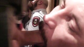 And this is another CRAZY ORAL GANGBANG - 3 MALES FUCK a POLICEMAN VERY HARD in the MOUTH - 4 image