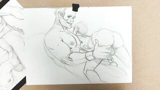 Hunky black big muscle daddy grabs his young twinks skinny ass after they both had theyr pleasure - 4 image