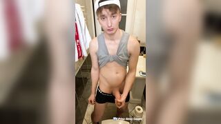 Teen gay boy jerks big uncut dick off while watching porn - 7 image