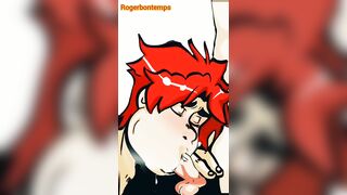 Readhead emo deepthroat blowjob his twink roommate Cartoon porn - 15 image