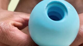 College twink edging with blue toy - 9 image