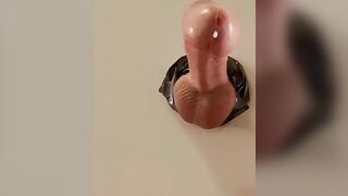 Glory Hole watch what happens when big cock solo male with big dick puts cock in gloryhole grow big and hard to cumshot - 13 image