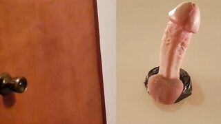 Glory Hole watch what happens when big cock solo male with big dick puts cock in gloryhole grow big and hard to cumshot - 5 image