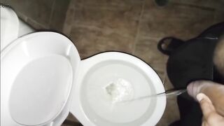 Huge penis pissing in the toilet, includes rewind. Incredible provocative piss coming out of a giant thick cock - 14 image