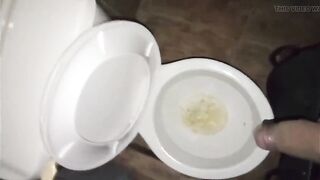 Huge penis pissing in the toilet, includes rewind. Incredible provocative piss coming out of a giant thick cock - 6 image