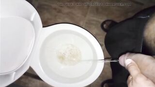 Huge penis pissing in the toilet, includes rewind. Incredible provocative piss coming out of a giant thick cock - 9 image