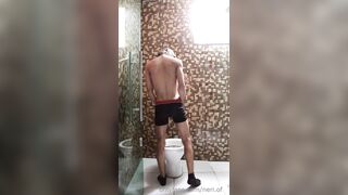 Morning pee for you! Hot Curly Haired teen taking a piss. - 7 image