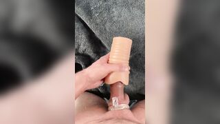 Amateur POV chastity cage sex toy anal cumshot - 10 image