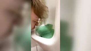 White boy licking public toilets clean - 12 image