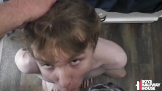 Fresh 18 Twink Gets His Jaw Stretched & Filled With Cum By Daddy - 5 image