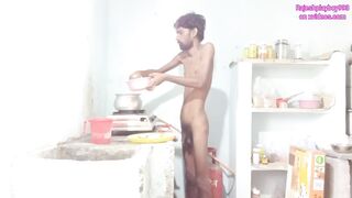 Rajeshplayboy993 cooking aalu curry and masturbating dick - 13 image