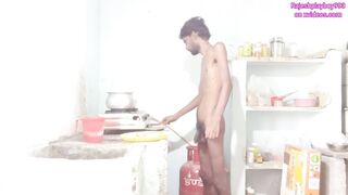 Rajeshplayboy993 cooking aalu curry and masturbating dick - 6 image