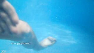 skinny boy swimming naked in outdoor pool - 15 image