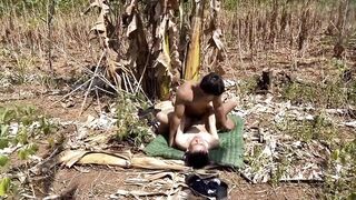 Boyfriend Thai muscle handsome fuck young twinks banana bush outdoors - femboyevj - gay sex - 5 image