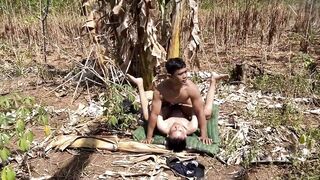 Boyfriend Thai muscle handsome fuck young twinks banana bush outdoors - femboyevj - gay sex - 9 image