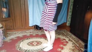 HOT FEMBOY BIG BUTT COLLEGE TEEN GIRLY DRESSED CUTE MODEL CROSSDRESSER KITTY AT HOME TRYING DRESSED - 7 image