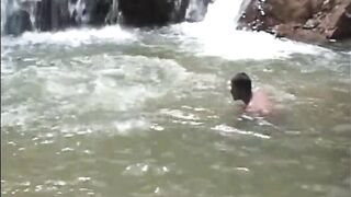 Horny latino twinks fuck near the waterfall - 2 image