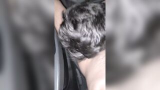 Cruising married uber driver fucks young teen twink's mouth and cums in his mouth and swallows cum in the car in public - 11 image