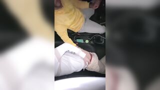 Cruising married uber driver fucks young teen twink's mouth and cums in his mouth and swallows cum in the car in public - 2 image