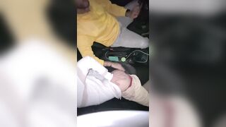 Cruising married uber driver fucks young teen twink's mouth and cums in his mouth and swallows cum in the car in public - 3 image