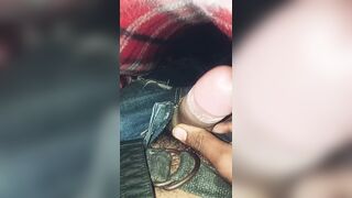 Even after fucking, I shook my thick penis in the quilt and water came out. Best videos of the day. - 1 image