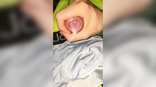 Puppy plays with his dick and cums on himself - 12 image