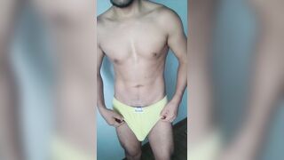 I play with my huge bulge and then I cum intensely - 5 image