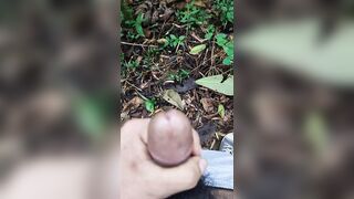 young handsome ranger masturbates and cums in the jungle, while he stays behind his companions - 3 image