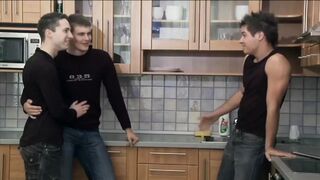 Golden Shower Session with 3 Fucking Horny Czech Twink Guys - 1 image