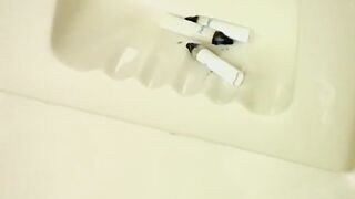 Skinny Ayden James smokes while stroking his own cock - 13 image