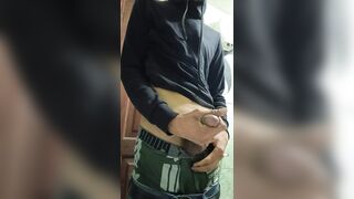 young man masturbating his big cock solo - 1 image