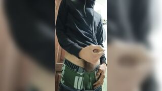 young man masturbating his big cock solo - 14 image