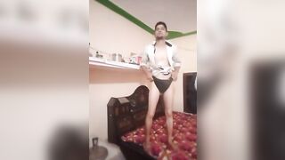 White king Crossdresser masterbating in locker room - 4 image