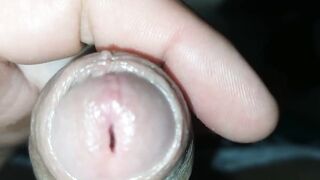 The homemade serum taking effect on the young man's cock making it hard as iron. - 14 image