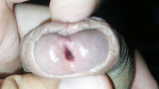 The homemade serum taking effect on the young man's cock making it hard as iron. - 15 image