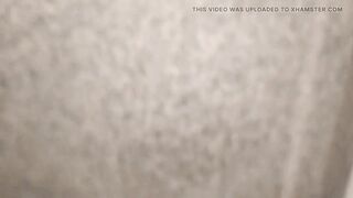 Prostate stimulation with sausage and horny cock in the bathroom at work. - 8 image