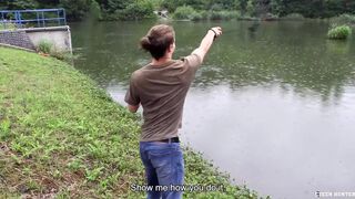 He Spots A Cute Twink Fishing And Offers Him Enough Cash To Make Him Suck His Dick - BIGSTR - 1 image