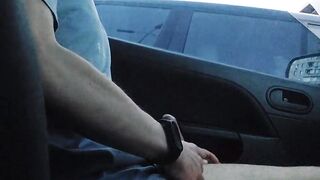 Young twink boy does a public masturbation while driving in a car - 14 image