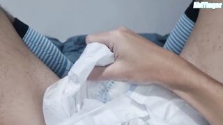 ABDL diaper Boy Jerking OFF and cumming in his diaper - 6 image