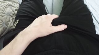 Guy in pants stroking himself and enjoying himself - 10 image