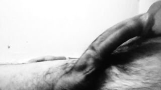 Closeup look of hole in big dick. Experimental masturbation porn.