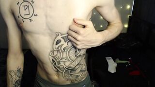 Endo Plays with Nipples and Clothespins and Jerk off - 1 image